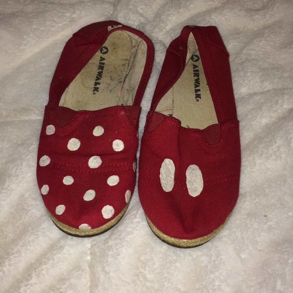 Mickey and Minnie slip ons.